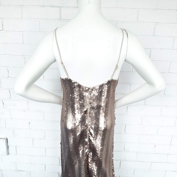 J.Crew Gold Sequin Herringbone Slip Dress - Picture 5 of 9